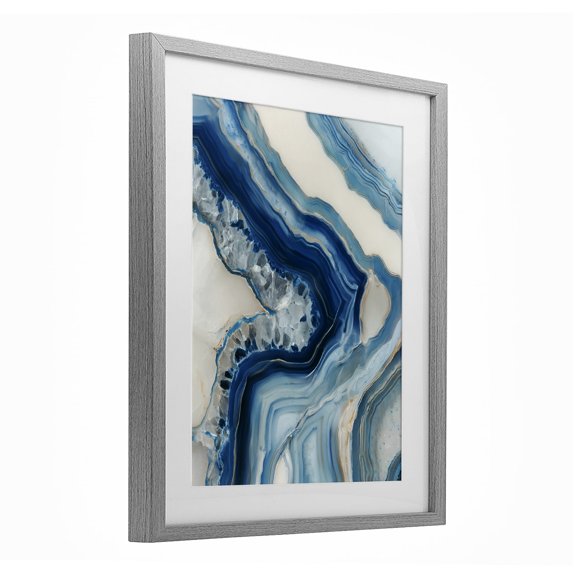 Stupell Industries Sea Colored Stones Geode Gray Framed Print Under Glass, design by Svetlana Aleynikova