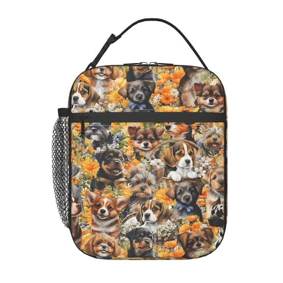Cute Puppy Dog Lunch Bag Portable Thermal Lunch Box for Men and Women
