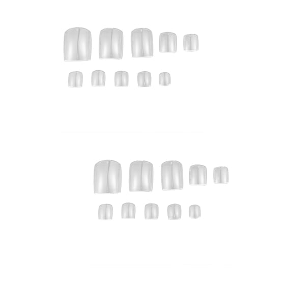 200 Pcs Boxed Full Cover False Fake Nail Toes Toenail Artificial Transparent Design Nail Art for DIY