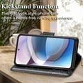 thumbnail image 4 of for Motorola One 5G Ace Phone Case,Moto G 5G Wallet Case,Women Butterfly Embossed PU Leather Kickstand Card Holder Slots Wrist Strap Flip Cover for Motorola Moto One 5G Ace 6.7" (Black), 4 of 15