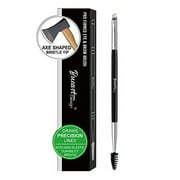 Sharp Fine Line ULTRA THIN Brow Brushes for eyebrows Eyeliner #12 NARROW AND SMALL Duo Angled Small Eyebrow Brush and comb with Spoolie Eyelash Brush Flat Angle Double Ended Eyeliner Brush and Spiral