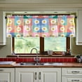 thumbnail image 3 of Yayeee Kitchen Curtains Tier Set of 2 Light Filtering 57"x36" Over Sink Window Panels, Pink Checkered Daisy, 3 of 7