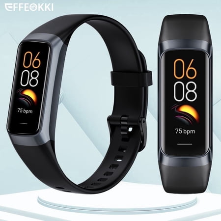 Effeokki Slim Fitness Tracker For Women Men Wrist Watch Amoled Display Screen/25 Sport Modes/Waterproof Pedometer Smart Watch Compatible With Iphone Android Smartphone