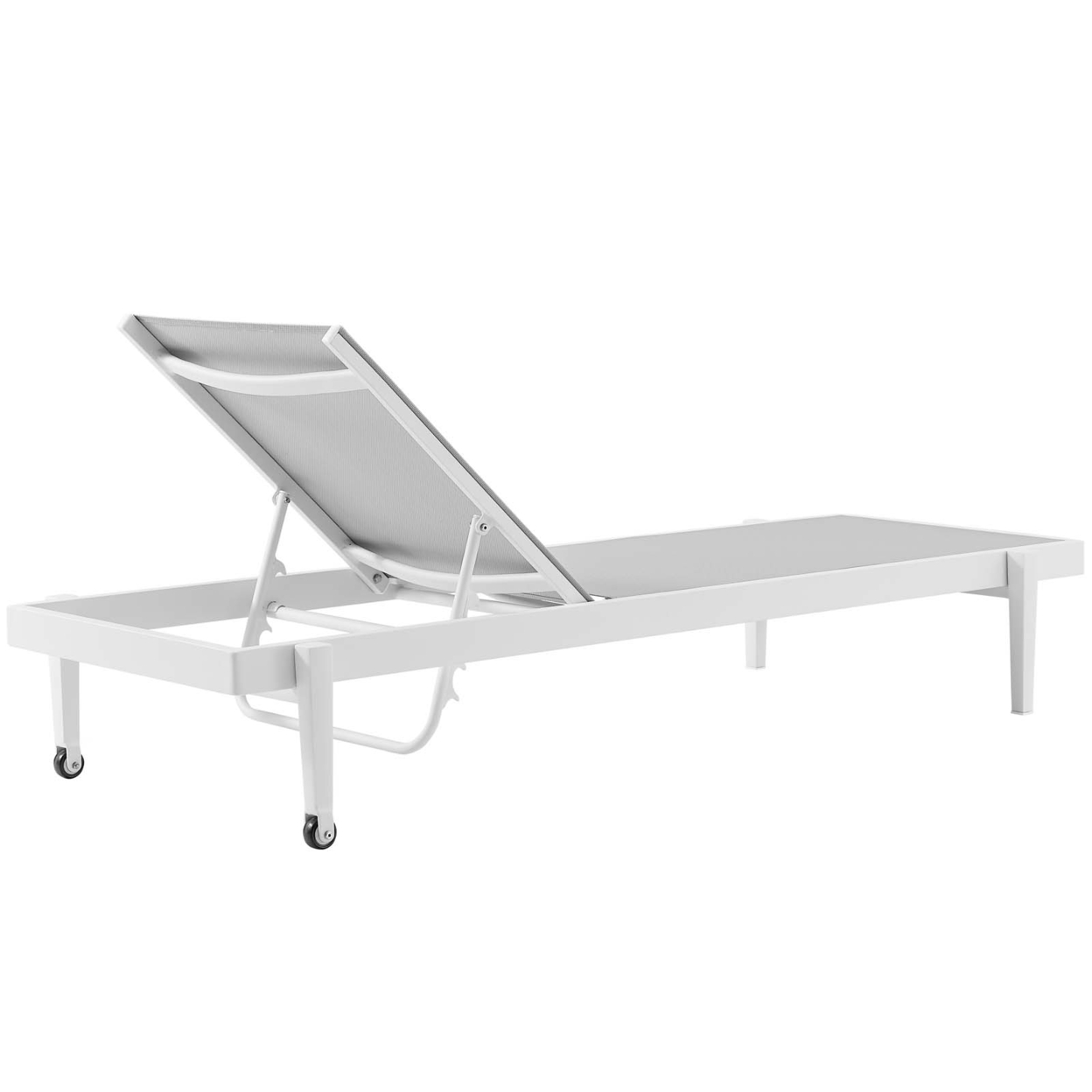 Modway Charleston Metal Aluminum Patio Chaise Lounge Chair in White/Gray - image 4 of 7