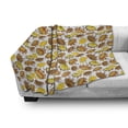 thumbnail image 3 of Umbrella Soft Flannel Fleece Throw Blanket, Striped Parasols with Bent Crook Handles in Earth Tones Cartoon Style, Cozy Plush for Indoor and Outdoor Use, 60" x 80", Brown Yellow Orange, by Ambesonne, 3 of 6