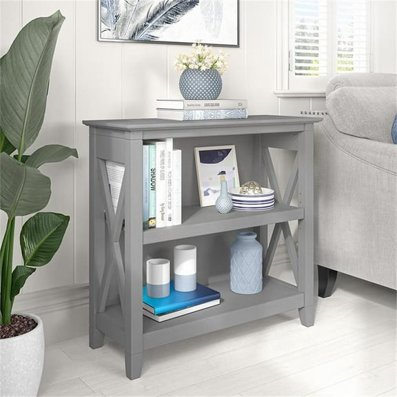 Urbanpro Small 2 Shelf Bookcase in Cape Cod Gray - Engineered Wood