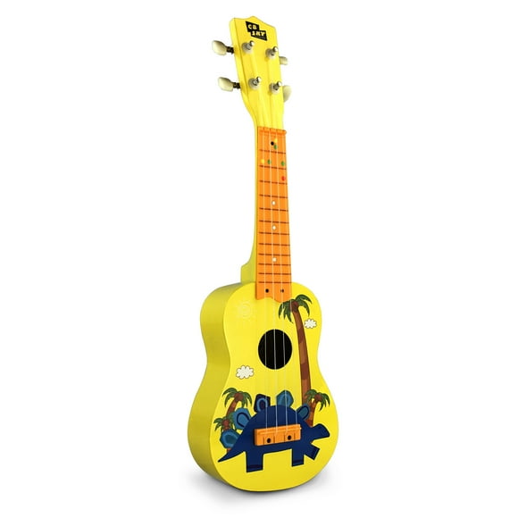 21-Inch Kids Ukulele with 12-Fret Fingerboard and Durable White Nylon Strings Full Wooden Barrel Body Includes 1 Pick Perfect Musical Instrument Gift for Easy to Tune and Play Perfect Gift for