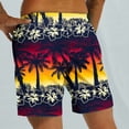 thumbnail image 4 of Virmaxy Men's Palm Tree Printed Beach Shorts Drawstring Fives with Pockets Special Print Beach Casual Trouser Shorts Pants Yellow-A S, 4 of 5