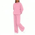 thumbnail image 5 of Fall Sweatsuits Women 2 Pcs Lounge Sets Matching Oversized Sweatshirt Sweatpants Tracksuit Set (Pink XL), 5 of 6
