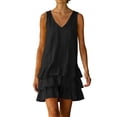 thumbnail image 2 of XiYing Robes d'Été pour Femmes, Robe Maxi d'Été Sans Manches à Col en V pour Femmes - Coupe Ample Décontractée pour la Plage et les Vacances, Design Uni, Taille Unique (Lot de 1), 2 of 7