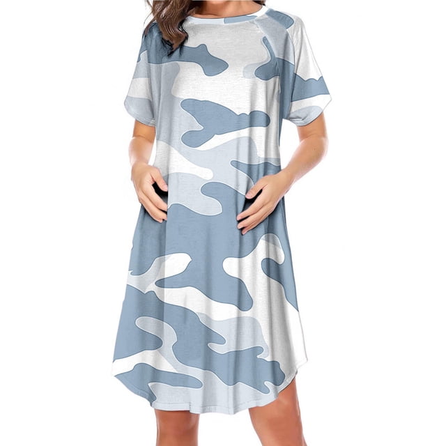 Robe pour Femmes Pyjamas pour Femmes Fermeture Éclair Latérale Allaitement Maternité Imprimé Manches Courtes Col Rond Robe pour Femmes Enceintes Pyjamas Décontractés Robe Décontractée pour Femmes Pantalons de Robe pour Femmes