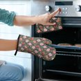 thumbnail image 2 of Pioneer Flower Floral Print Pattern 1-Pack Oven Mitts Set, Heat Resistant Kitchen Gloves, 7.7" X 12", 2 of 6