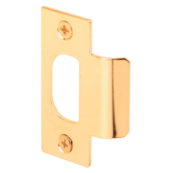 Prime-Line E 2284 Stainless Steel Standard T-strike Door Strike Plate, 2-1/8 In. Hole Spacing, Brass Plated (Single Pack)C40