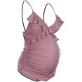 thumbnail image 2 of Women's Maternity Tankini Swimsuit Flounce V-Neck Ruffled Pregnancy Bathing Swimwear (3XL, 2 of 7