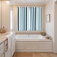 thumbnail image 3 of Teal Blue Stripe Kitchen Curtains 63 Inch Length, Ombre Geometric Aqua Vertical Striped Grommet Top Bedroom Living Room Curtains, Light Filtering Cafe Curtain Drapes 2 Panels Set 84''x63'', 3 of 9