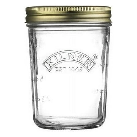 Kilner 11.8 oz Wide Mouth Preserve, Reusable Metal Screw Band, Canning Jar