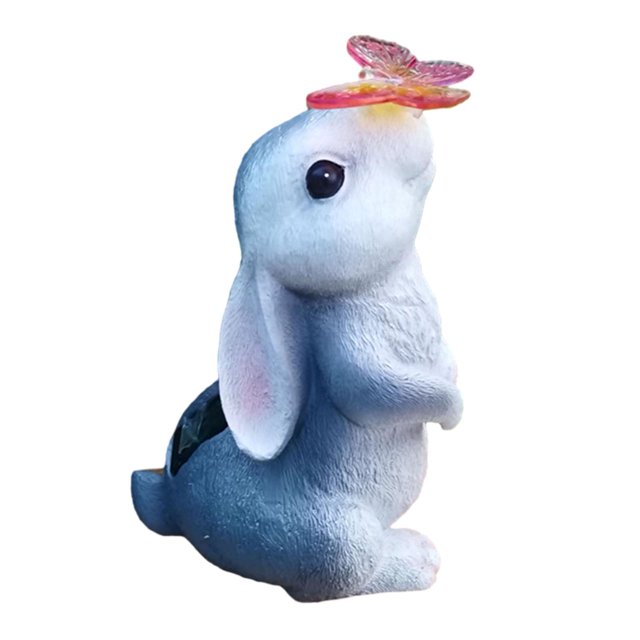 mmirethe Rabbit Solar Electronic Night Light Rabbit Statue Solar Light for Yard Decor