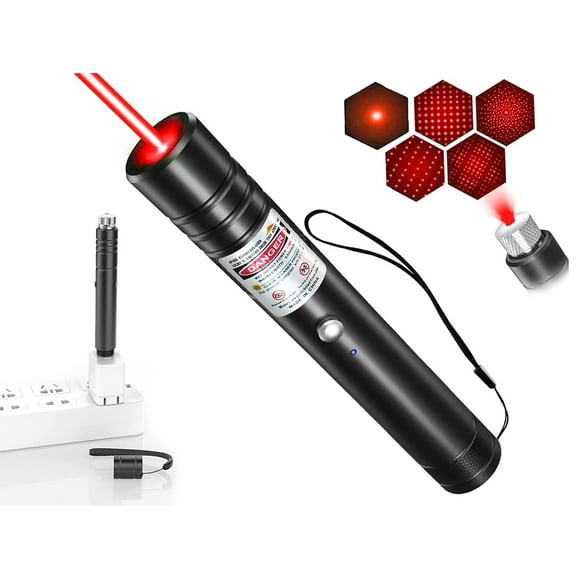 Juguete para gatos Red Beam con puntero láser IVVTRYI, recargable por USB