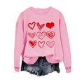 thumbnail image 1 of FUNUONY Chandails en Molleton pour Femmes Mode Décontractée Imprimé Saint-Valentin Col Rond Sans Capuche Manches Longues Rose TTG, 1 of 4