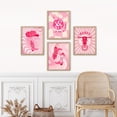 thumbnail image 3 of PixonSign Framed Wall Art Pink Cow Lamp Ball Boots Posters, Set of 4 Modern Stylish Pattern Illustrations, Preppy Room Adhesive Canvas Prints Multicolor for Home Decor - 12"x16" Natural, 3 of 5