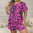 thumbnail image 2 of Tnhcen Plus Size 2 Piece Pajamas Set for Women Crew Neck Shorts Lounge Sets Classic Print Sleepwear Soft Loungewear XL-5XL, 2 of 6