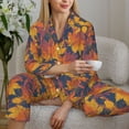 thumbnail image 6 of Sigee Vintage Abstract Maple Leaf Art for Women’s Pajama Sets Long-Sleeved Pjs Sets for Women 2 piece Sleepwear-Medium, 6 of 7