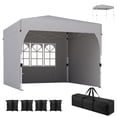 thumbnail image 1 of Outsunny 9.6 x 9.6 ft Pop Up Canopy Tent with 3 Sidewalls, 1-Button Push, 1 of 10