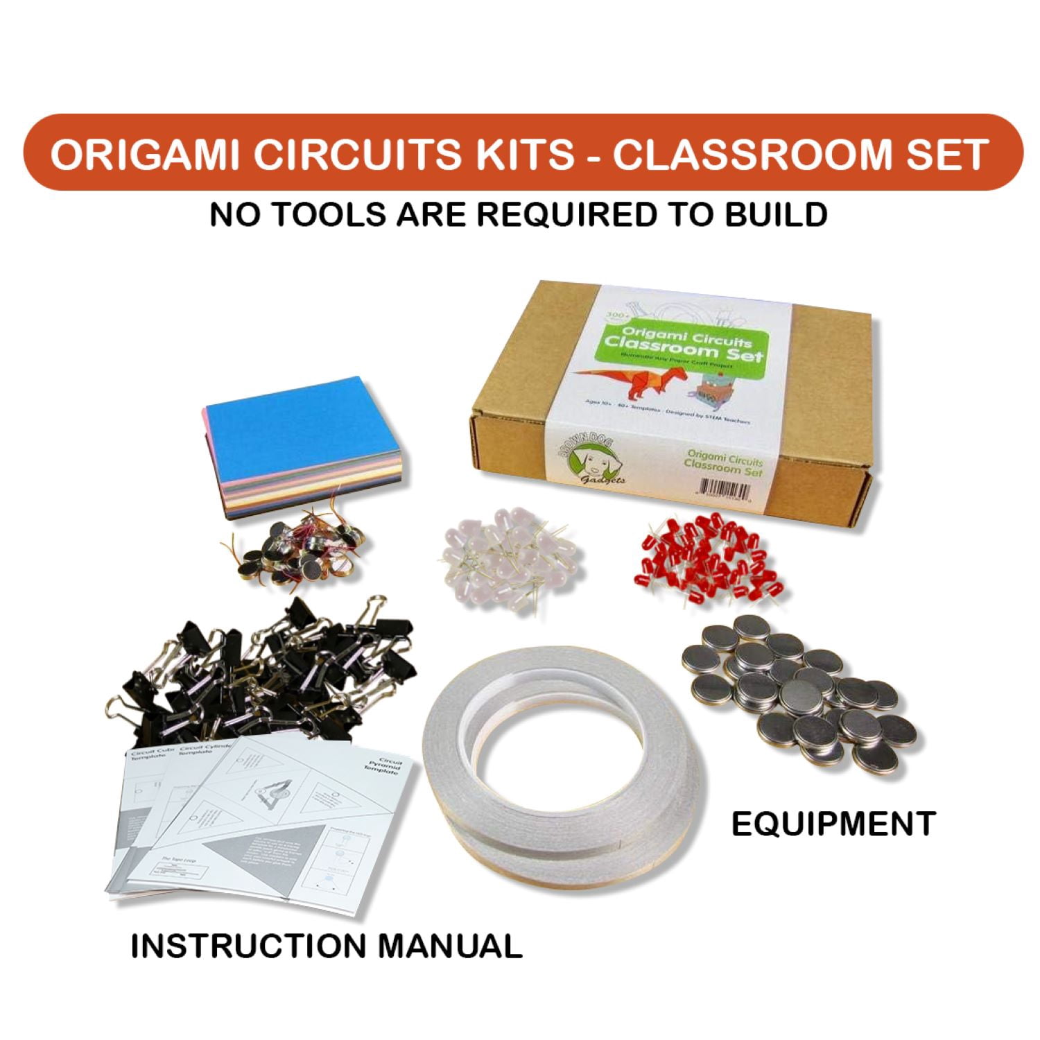 Brown Dog Gadgets Origami Circuits Classroom Set – Interactive STEM Kit for Circuitry & Art