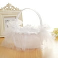 thumbnail image 3 of leaveforme 1 Pcs Flower Girl Baskets for Wedding,White Flower Girl Basket,Large Wedding Baskets for Flower Girls, 3 of 8