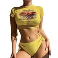 thumbnail image 1 of Kcodviy Maillots de Bain Européens pour Femmes avec Soutien de Poitrine, Bikini pour Femmes, Imprimé Séparé, Trois Pièces, Haut de Bikini Tournesol avec Short de Bikini, Haut de Bain Filet Rouge Écran Solaire pour Femmes, à Armatures, Liage, Maillots de Plage, 1 of 8
