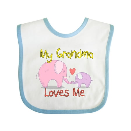 

Inktastic My Grandma Loves Me Gift Baby Boy or Baby Girl Bib