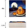 thumbnail image 3 of FMSHPON Halloween Theme Pumpkin Pattern Set of 6 Coaster for Drinks, Absorbent Ceramic Stone Coasters Cup Mat with Cork Base for Home Kitchen Room Coffee Table Bar Decor, 3 of 4