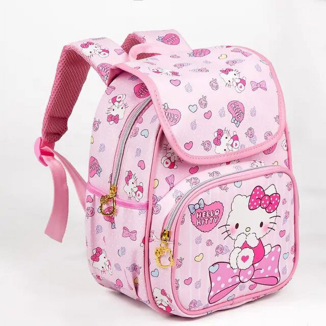 Sanrio Cartoon Cute Hello Kitty Bag Zipper Flip Elementary School Backpack Kids Waterproof Load-reducing Cinnamoroll Backpack tzw