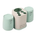 thumbnail image 4 of Soporte para cepillo de dientes, estante de almacenamiento de pasta de dientes, organizador con taza, accesorios de baño para el hogar (verde), 4 of 5