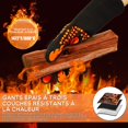 thumbnail image 3 of Guantes para Barbacoa, Guantes para Barbacoa Guantes para Horno Resistentes al Calor hasta 800 °C con Certificación EN407 para Barbacoa, Agarraderas de Cocina, Cocinar, Soldar, Negro, Chimenea Resiste, 3 of 5