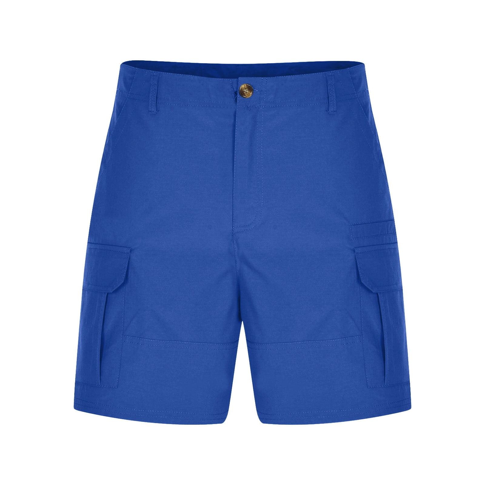 IYTR Cargo Shorts for Men Solid Color Lightweight Casual Work Pants Summer Outdoor Hiking Golf Athletic Shorts Multi Pocket (Blue,XXXL)