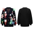 thumbnail image 5 of Joyfy Ugly Christmas Sweater Cardigan Women, LED Light Up Ugly Sweater, Adult Women Christmas Sweater with Light Bulbs, Cute Funny Glowing V Neck Cardigan Sweater (XL, Black), 5 of 10