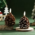 thumbnail image 7 of Wooowa Flameless Candles, Battery Operated Flickering Wick Real Wax Pine Cone Candles for Holiday Indoor Decoration, 7 of 7