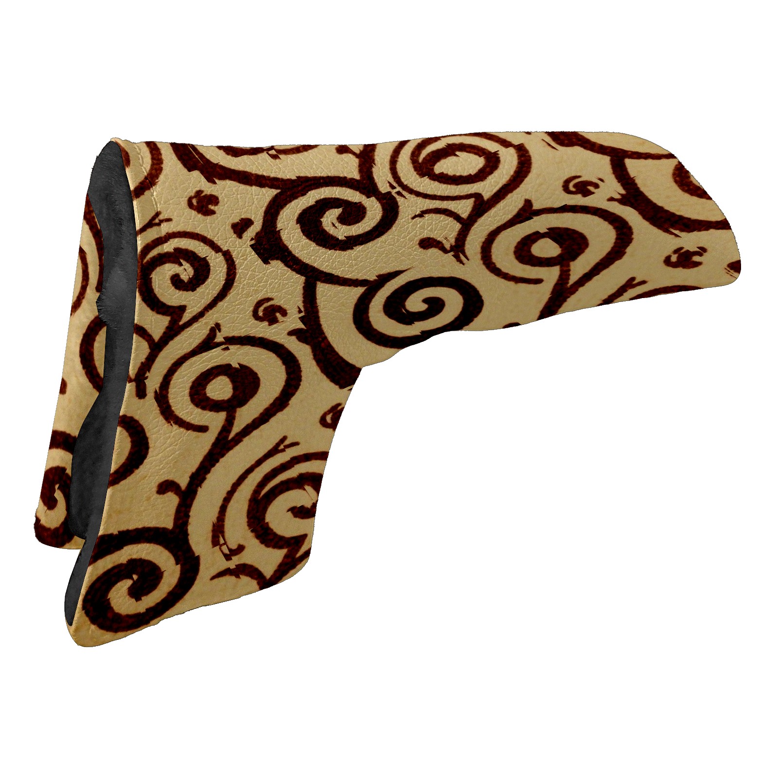 Golf Club Head Cover | Leather Golf Club Putte Headcover , Waterproof Golf Club Head Cover Set Driver Headcovers for Golf Clubs Men Women Brown Scroll Pattern