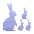 thumbnail image 1 of 4 piezas de portacubiertos de fieltro con forma de conejito de Pascua, bolsas para cubiertos violeta, 1 of 9