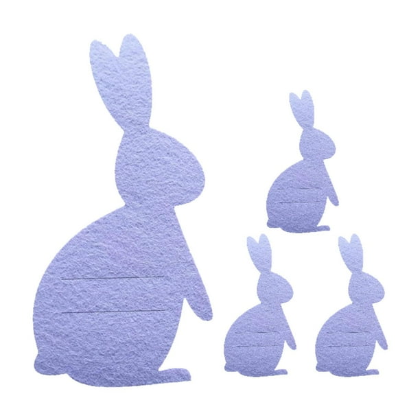 4 piezas de soportes para cubiertos con forma de conejito de Pascua, fundas para vajilla de comedor, utensilios violeta
