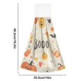 thumbnail image 6 of Yayeee Kitchen Hanging Hand Towels Set of 2 with Loop Bathroom Absorbent Tie Towel, Halloween Cute Pumpkins, 6 of 7