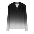 thumbnail image 6 of ManxiVoo Women's Ombre Long Sleeve Button Down Shirt Casual Comfort Fit Gradient Color Stylish Blouse Versatile Tops for Women L Size Black, 6 of 6