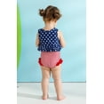 thumbnail image 4 of Younger Tree Toddler Baby Girls Summer Swimsuit Set Cute Striped Star 4th of July Swimwear Two-Piece Suit Beach Bikini for 5-6T, 4 of 8