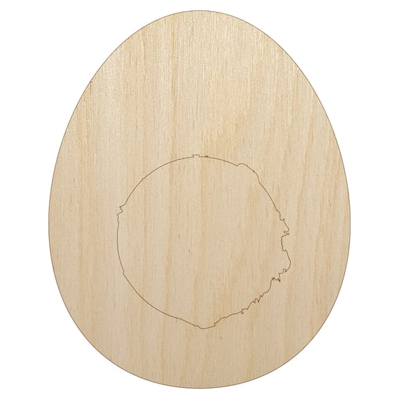 Egg and Yolk Wood Shape Unfinished Piece Cutout Craft DIY Projects - 4.70 Inch Size - 1/8 Inch Thick