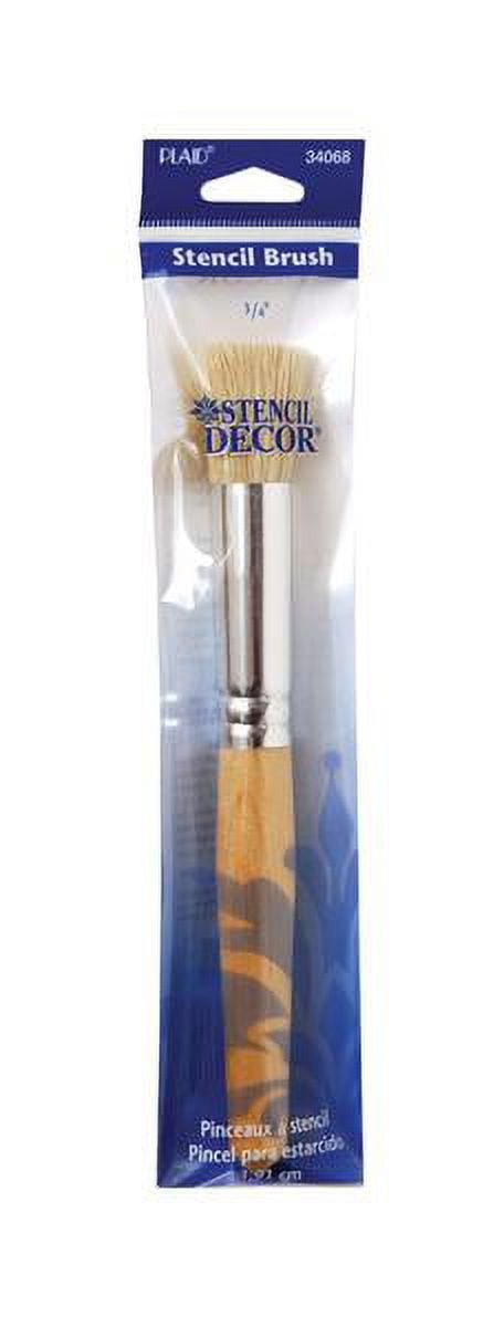 1 pc Plaid Stencil Decor 3/4 in. W Round Stencil Paint Brush (Pack of 6)