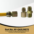 thumbnail image 4 of APPLIANCE PROS GASLINE72 72" Stainless Steel 1/2" Male &1/2" Female Iron Gas Line Connector 2 Pieces, 4 of 7