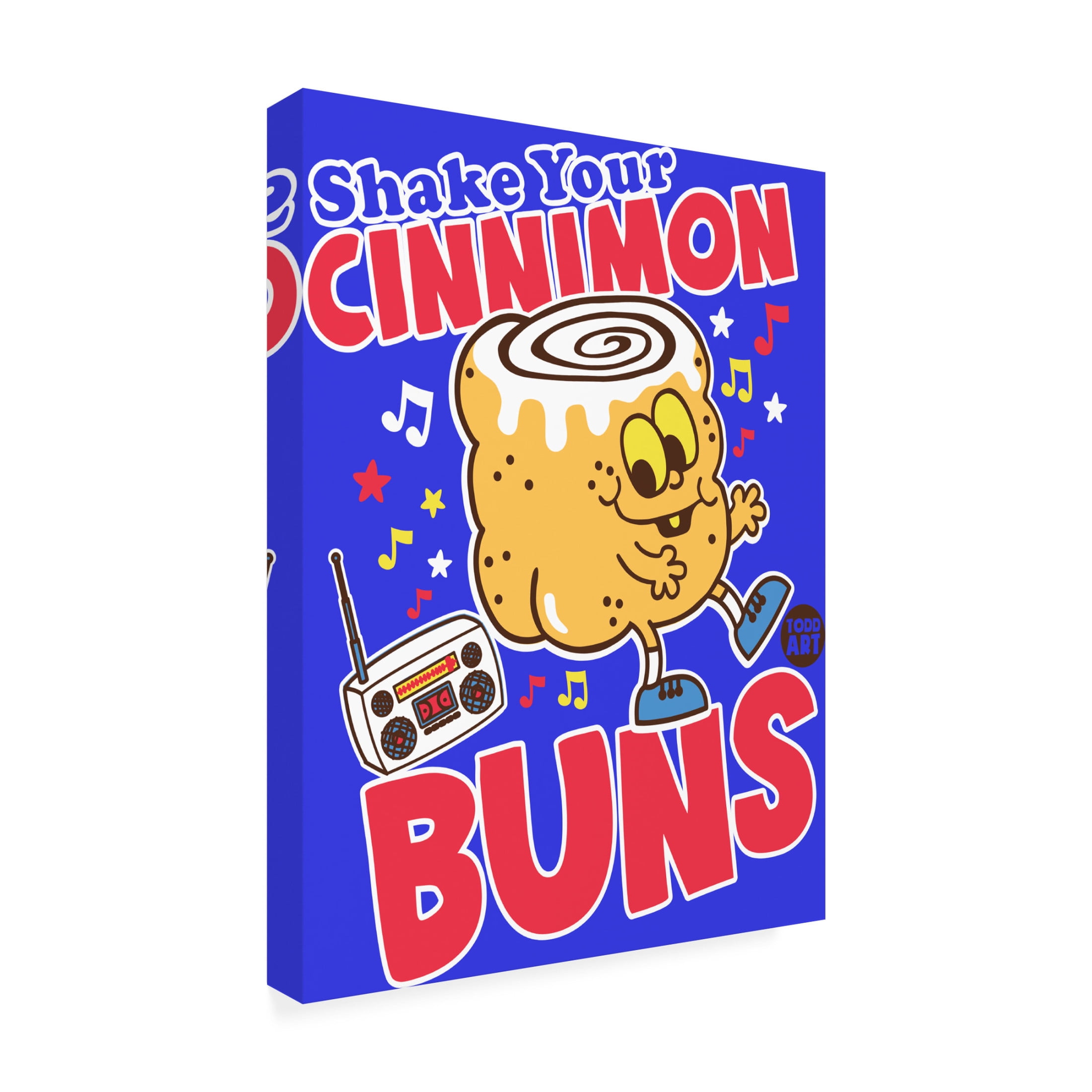 Canvas Wall Art - toddart 'Funshine Cinnamon Buns' Wall Art for Living Room, Bedroom, or Office Décor by Trademark Fine Art - 14 x 19 Inches