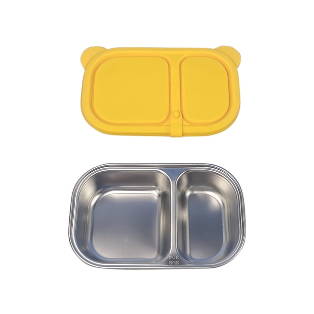 Dvumao Kitchen Organizers and Storage , Contenants à Collation en Acier Inoxydable avec Couvercles en Silicone Contenants de Préparation de Repas Réutilisables 2 Compartiments Contenants de Stockage Alimentaire, Cadeaux pour Maman