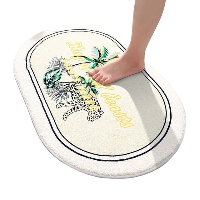 Floor Polyester Mat Absorbent Cartoon Bathroom Carpet Safety Comfortable Floor Doormat Rectangle Area Rug Living Room Home Beside Bathtub Bedroom Type2